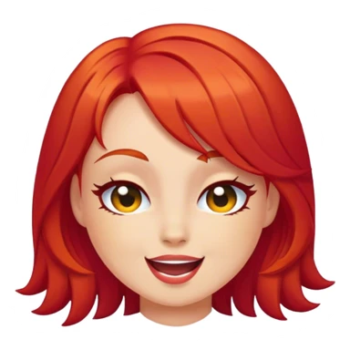 Flirty wink red hair sticker