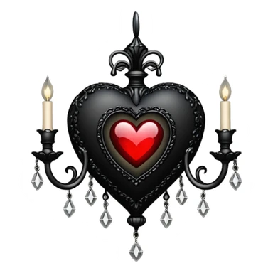 realistic gothic heart with a black chandelier sticker