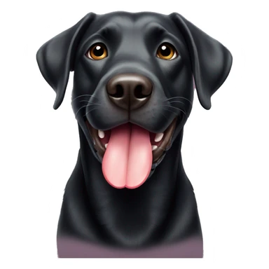 Black Labrador dog with his tongue out sticker