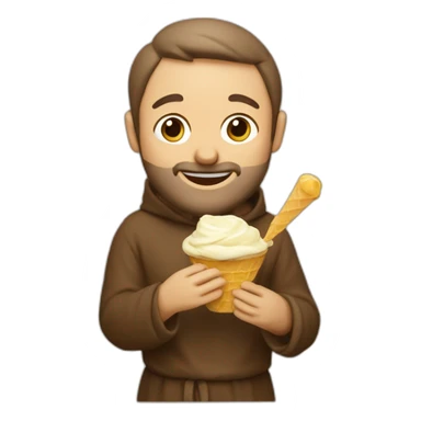 Francis of Assisi eating gelato sticker