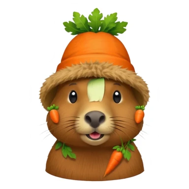 capybara wear carrot hat sticker