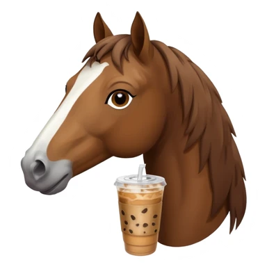 Horse with a iced coffee  sticker