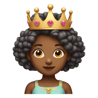 Cute little girl with crown on her head sticker