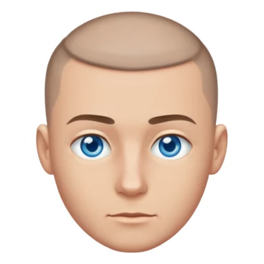 man with buzzcut sticker