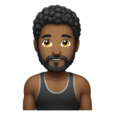 Hombre negro con  barba entrenando sticker