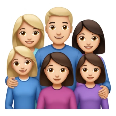 Light skin Hispanic family of 6 mom, dad, two 20 yr old daughters, 20 year old son, and 10 year old daughter sticker