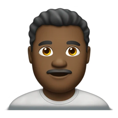 Fat black man wearing a shirt with a car on it sticker