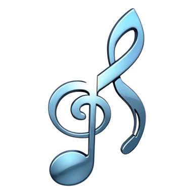 music note with a chromic metal texture sticker