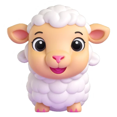 smiling lamb with big eyes sticker