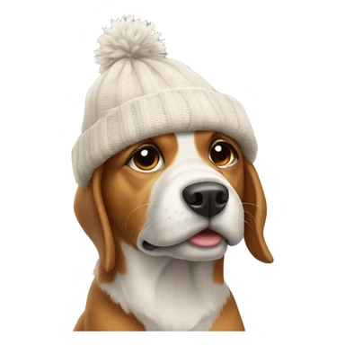 Dog in winter hat sticker