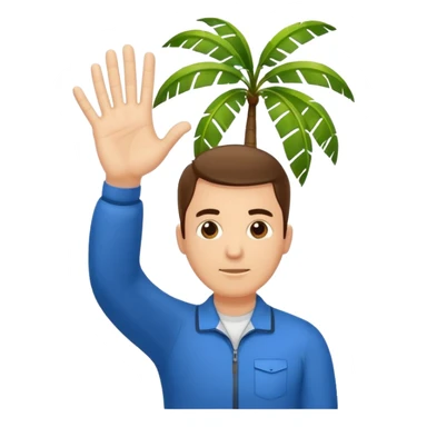 sports coach holding one hand palm down on top and other vertical in the middle of the flat palm under sticker