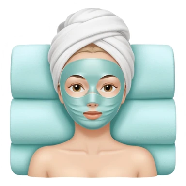 white Lady with face mask spa beauty full face relaxing sticker