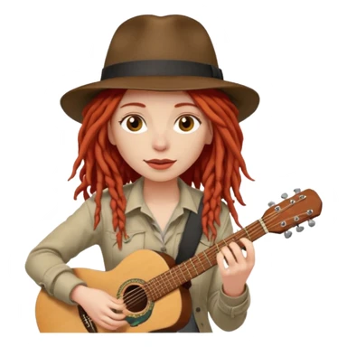 female red haired Musician with dreadlocks and fedora sticker