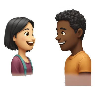 happy boy and girl friend sharing a moment sticker