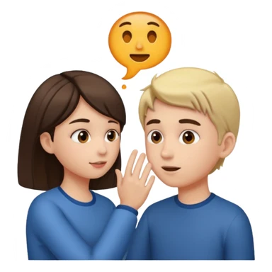 Girl giving boy head sticker