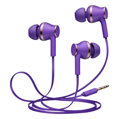 purple wired earbuds sticker