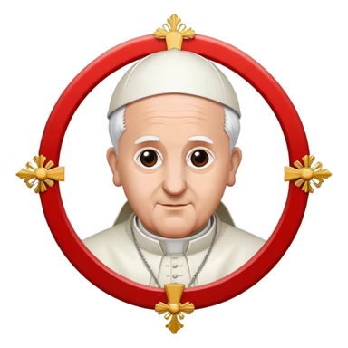 Pope's emblem red and white sticker