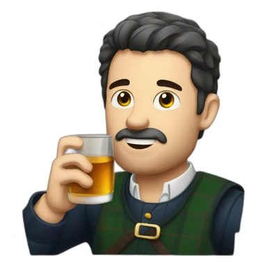 Scottish guy drinking scotch sticker
