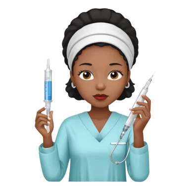 sick black woman getting syringe shot  sticker