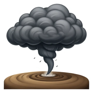 A thick dark funnel cloud sweeping across open plains. sticker