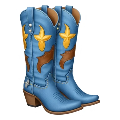 Denim cowgirl boots sticker