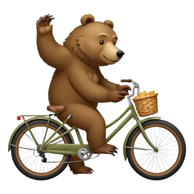Un oso grizzly de repartidor de comida  en una bicicleta  sticker