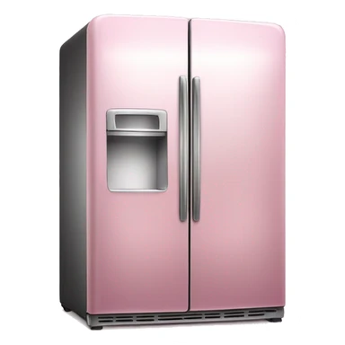 Realistic metallic light pink fridge isolated.  sticker