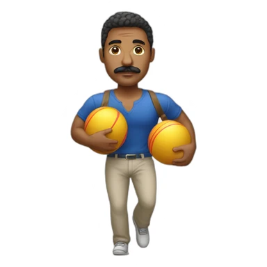  Expressively strenuously carrying heavy balls white Cuban Man with mustache sticker