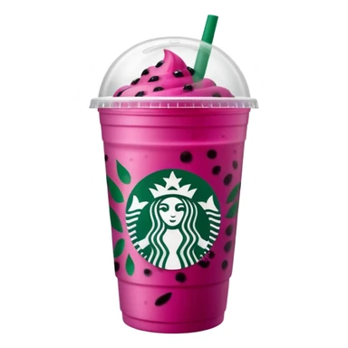 Starbucks dark pink dragonfruit refresher.  opaque lid!! starbucks logo. sticker