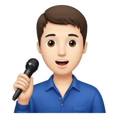 Man singing with microphone in his hand, with a spring background  sticker