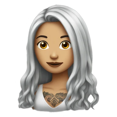 tattooed woman very attractive long hair sticker