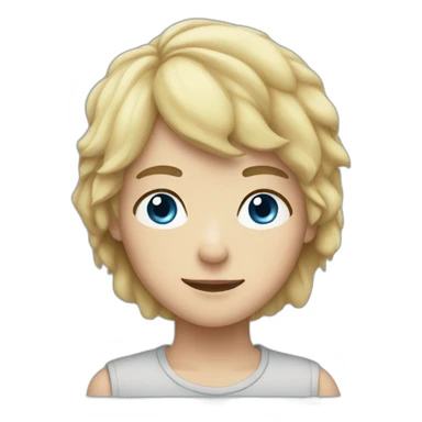brunette boy with with blonde girl with blue eyes sticker