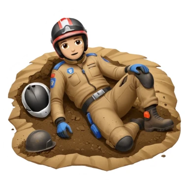 a motorcyclist lying on the ground who has just fallen sticker