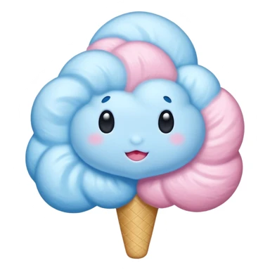 Blue Cloud Cotton Candy – light white puff, oversized and airy. sticker