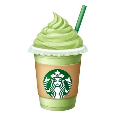 iced pastel green matcha in starbucks coffee cup sticker