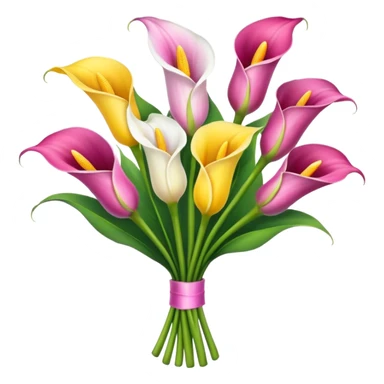 calla lily flower multicolor bouquet sticker