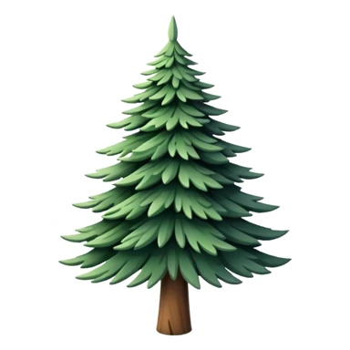 white fir Christmas tree, lush needles, isolated sticker