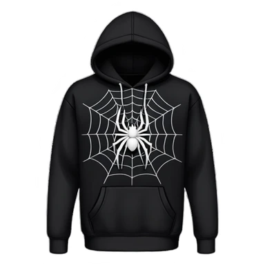 The Black Sp5der Hoodie features a black base with distinctive middle spot where there is a spider web on it, and the whole hoodie is black in the spider web in the middle is black sticker