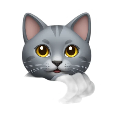 Grey cat who makes a finger of honor sticker