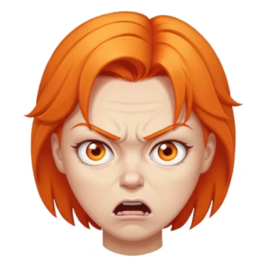 Angry mom with Orange hair sticker