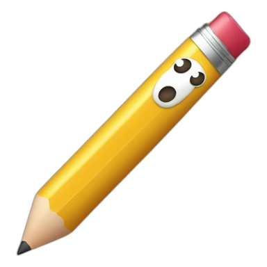 A fat, slightly thin, droopy-eyed, thick-lipped, big-headed, cute Japanese guy with a pencil in his hand and a smile on his face sticker