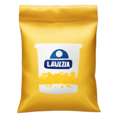 Lavazza yellow bag of coffee beans sticker