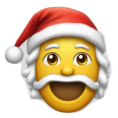happy face emoji with a Santa hat sticker
