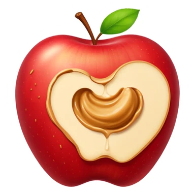 apple with peanutbutter sticker