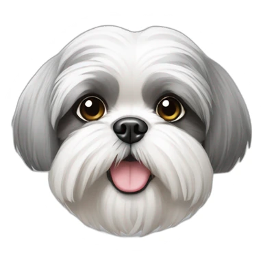 white and grey shih tzu sticker