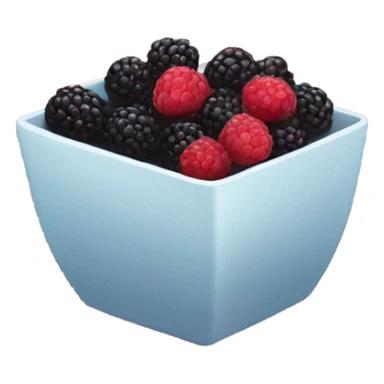 Square bowl of blackberries and raspberries  sticker