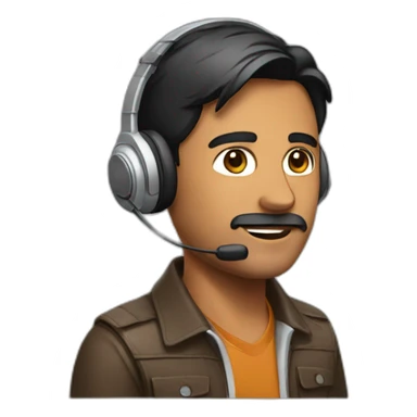 A guy wearing a headset and is indian sticker
