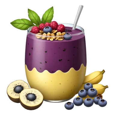 Vaso con açai, que lleve granola plátano arándanos y frutillas sticker