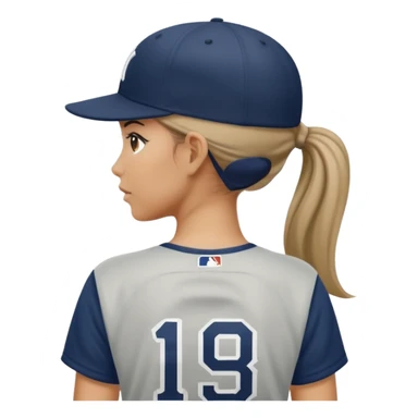 New york yankees hat tan skin girl hair back sticker