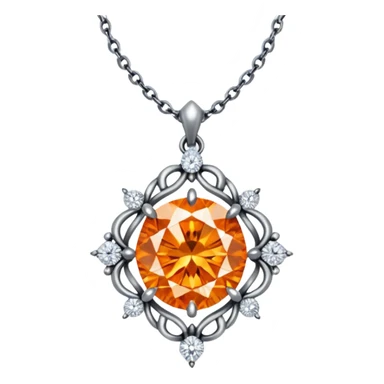 fantasy magic orange necklace diamond sticker